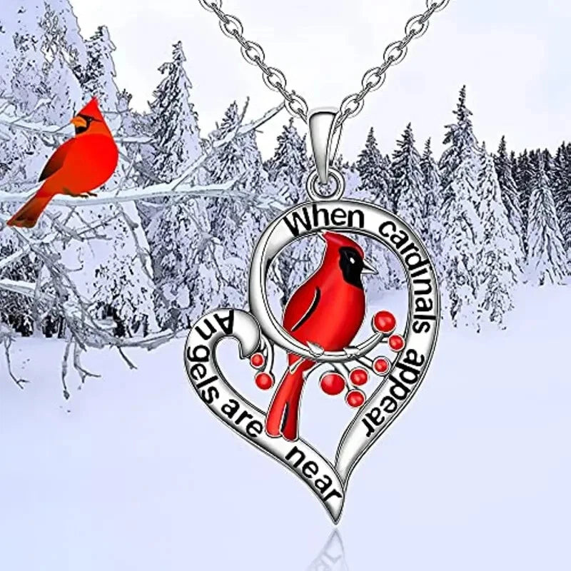 Stylish Cardinal Pendant Necklace Exquisite Jewelry Women Holiday Gift New