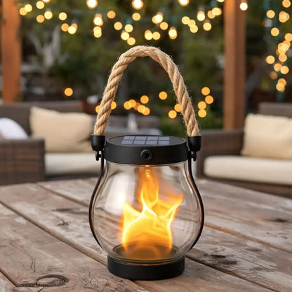 SolarFire - Outdoor Solar Lantern With Fire Effect Light.
