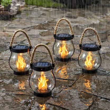 SolarFire - Outdoor Solar Lantern With Fire Effect Light.