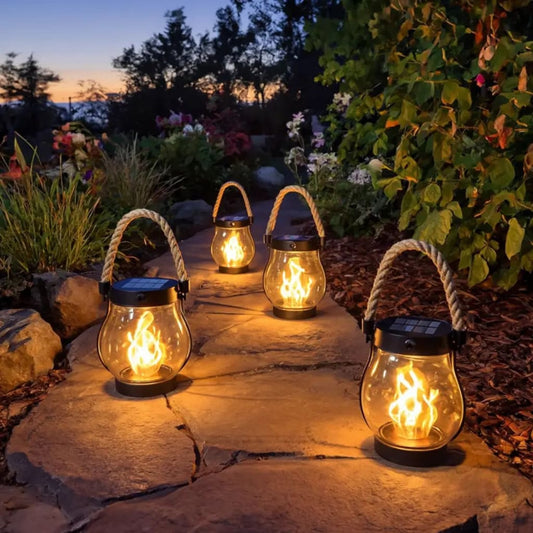 SolarFire - Outdoor Solar Lantern With Fire Effect Light.