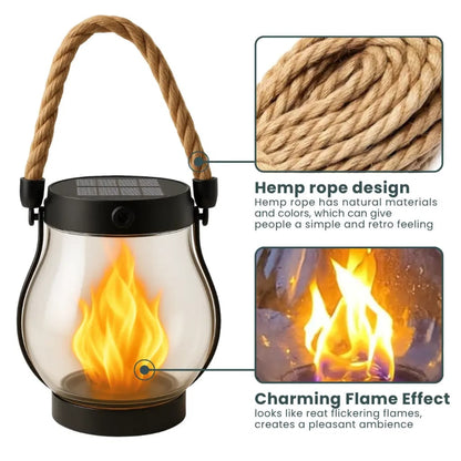 SolarFire - Outdoor Solar Lantern With Fire Effect Light.