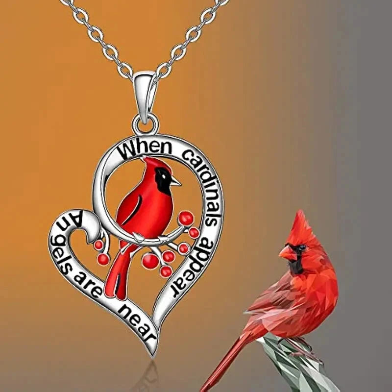 Stylish Cardinal Pendant Necklace Exquisite Jewelry Women Holiday Gift New