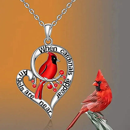 Stylish Cardinal Pendant Necklace Exquisite Jewelry Women Holiday Gift New