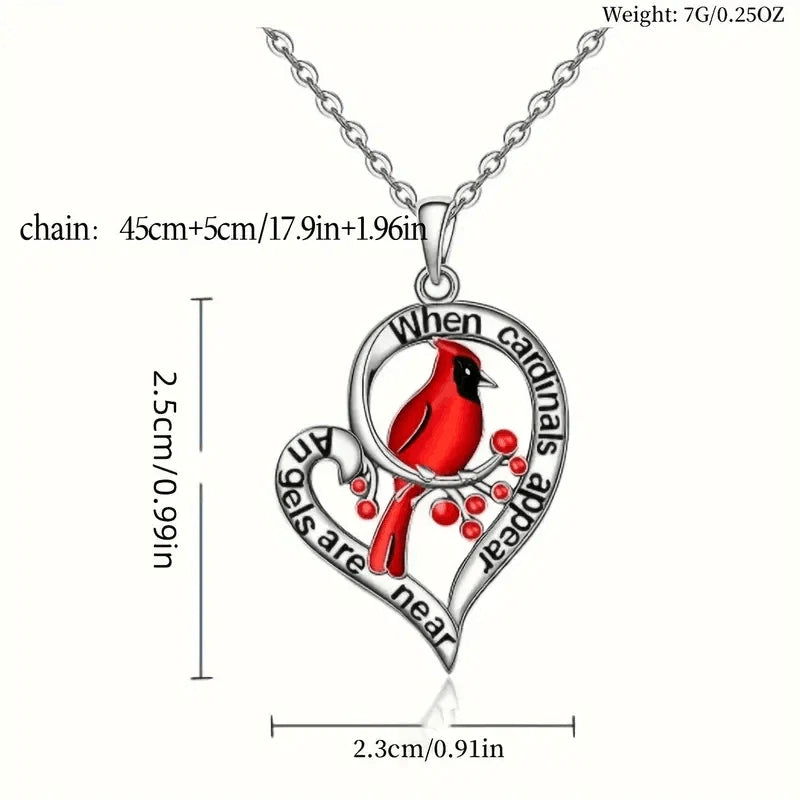 Stylish Cardinal Pendant Necklace Exquisite Jewelry Women Holiday Gift New