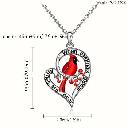Stylish Cardinal Pendant Necklace Exquisite Jewelry Women Holiday Gift New